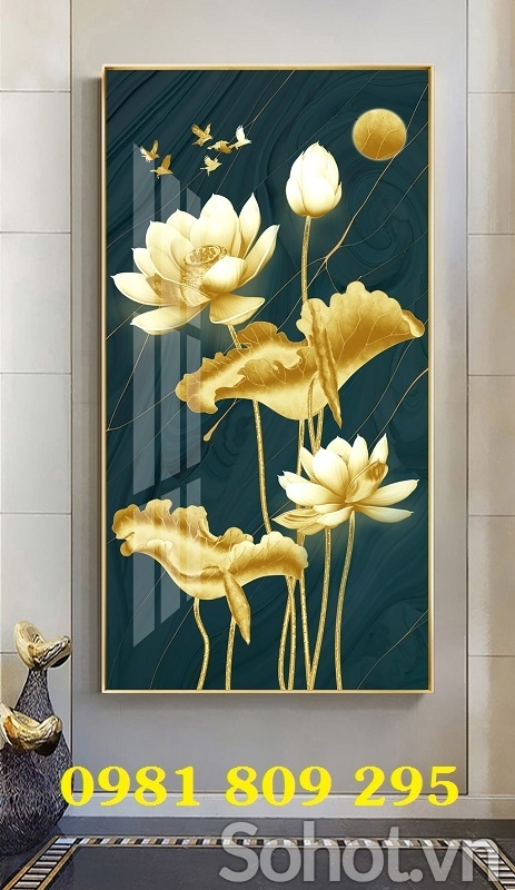 Gạch 3d hoa sen trang trí