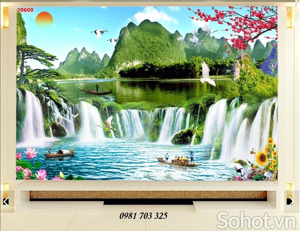 Tranh gạch 3D phòng khách- gạch tranh ốp tường