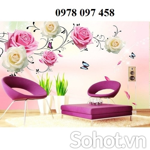 Tranh hoa hồng day leo - gạch tranh họa tiết