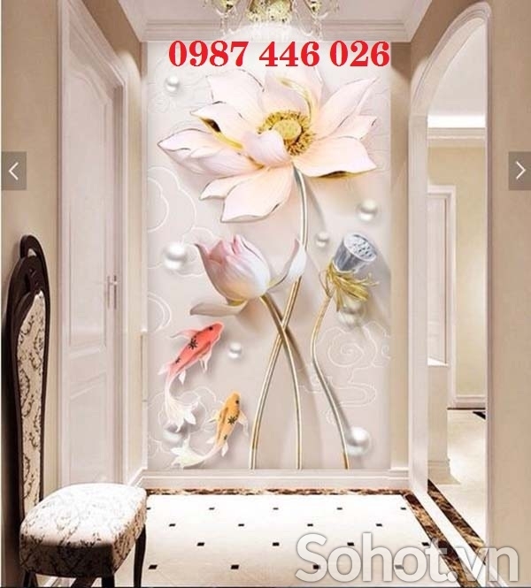 Gạch tranh hoa 3d tường đẹp HP273