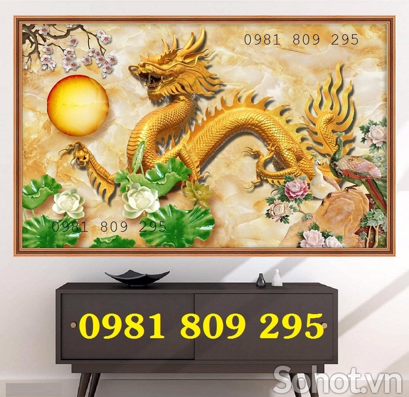 Tranh gạch rồng vàng