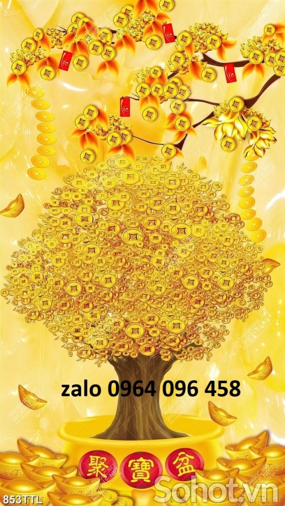 Tranh gạch ốp tường 3d cây kim tiền - 2999CN