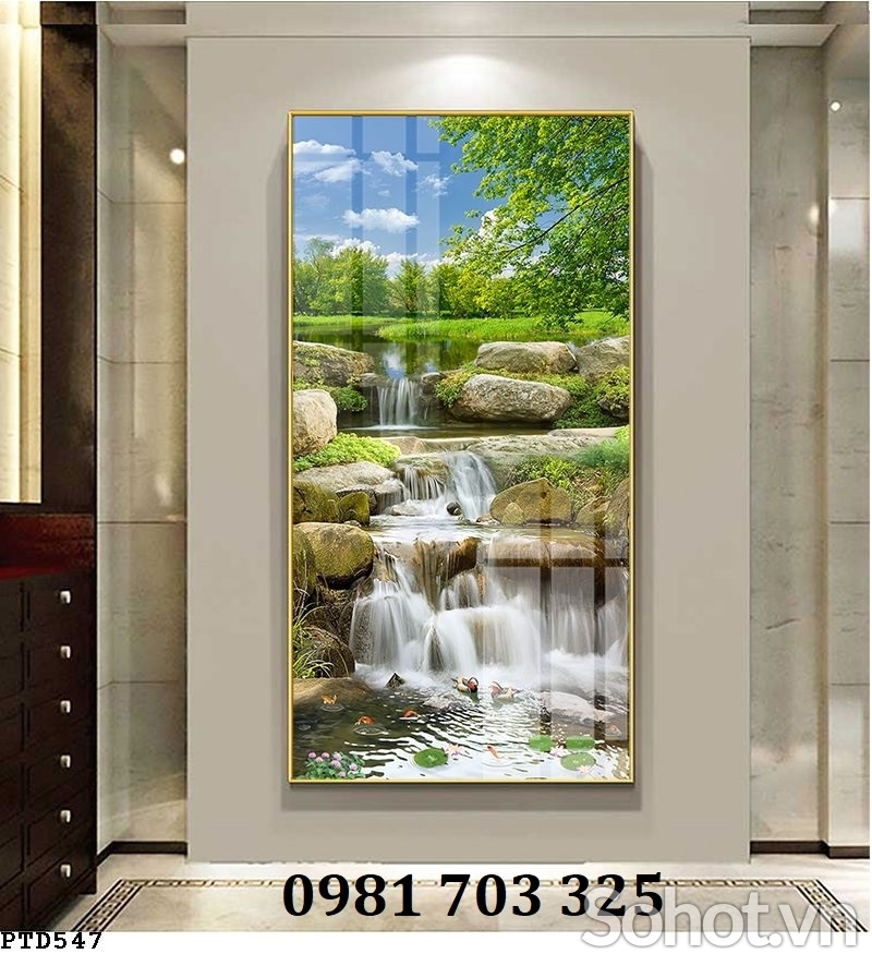 Tranh gạch phong cảnh 3D dán tường đứng