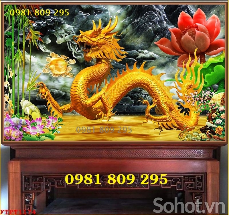 Tranh gạch rồng phượng phong thủy HD9222