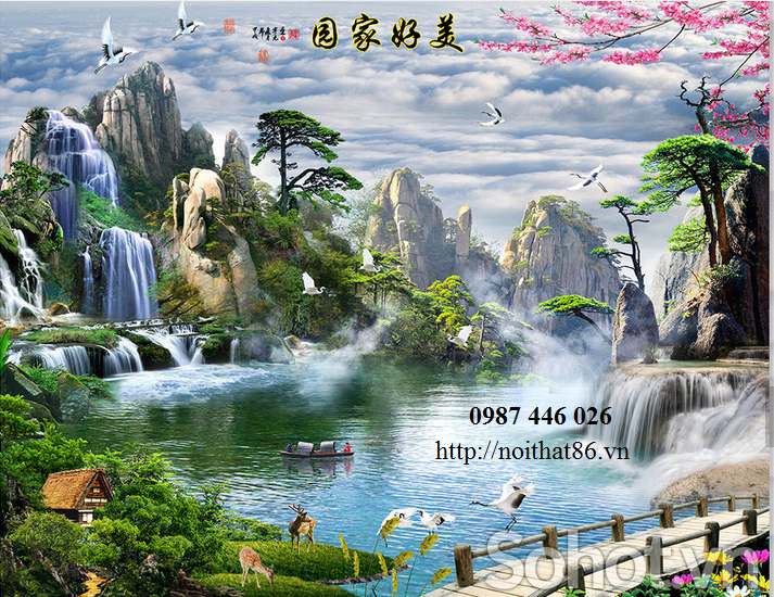 Gạch tranh thác nước HP98233