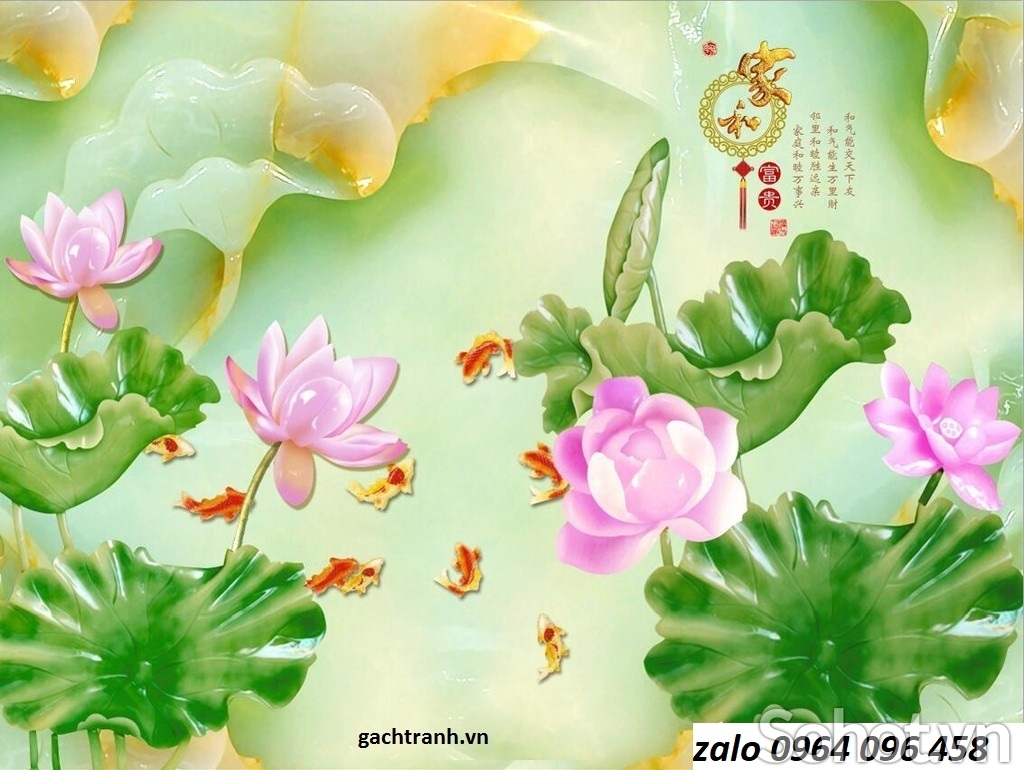 tranh 3d hoa ngọc - gạch tranh ốp tường 3d - BVC30