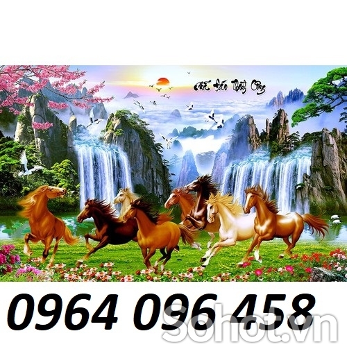 Tranh gạch 3d 8 con ngựa - gạch tranh 3d 8 con ngựa - XCV4