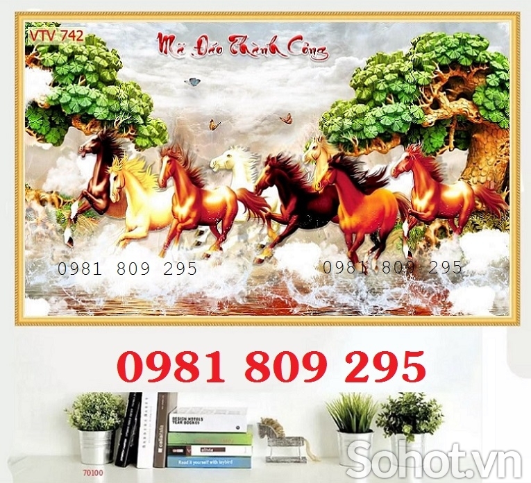 Gạch tranh 3d bát mã - tranh gạch men