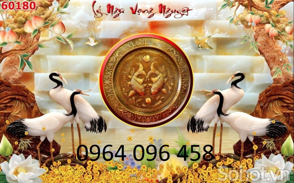 Gạch tranh 3d phong thủy phòng khách - XCVV77
