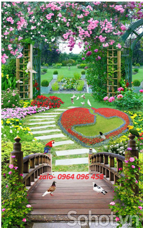 Tranh gạch 3d ốp tường khổ đứng - 6555CV