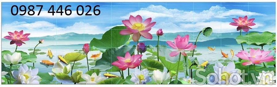 Tranh gach men hoa sen HP0222