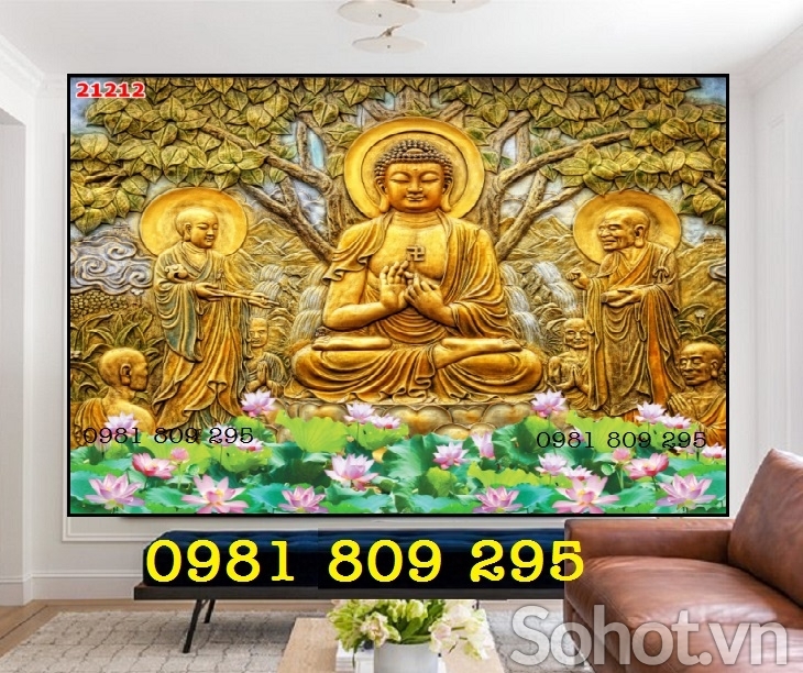Tranh gạch 3d ốp tường - tranh phật
