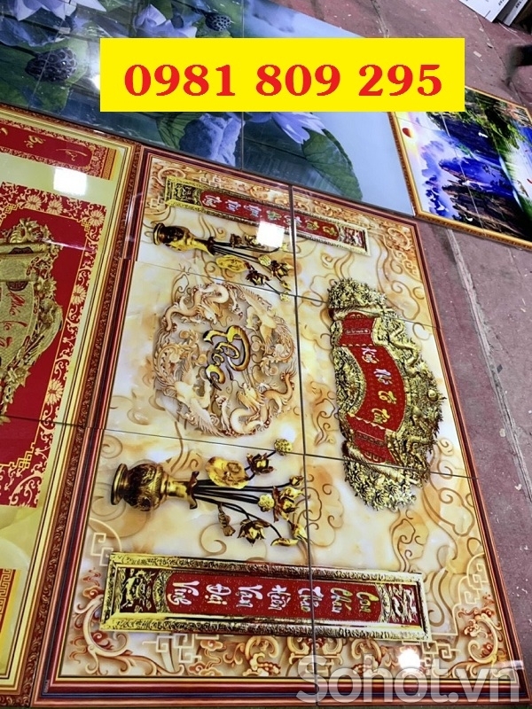 Tranh gạch ốp tường cao cấp phòng thờ