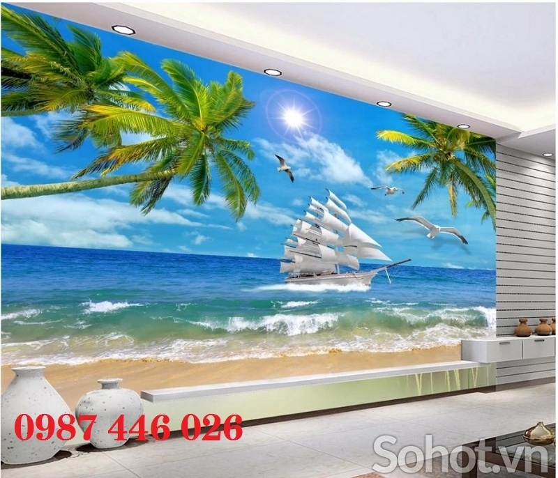 Gạch tranh thuyền buồm 3d HP7822