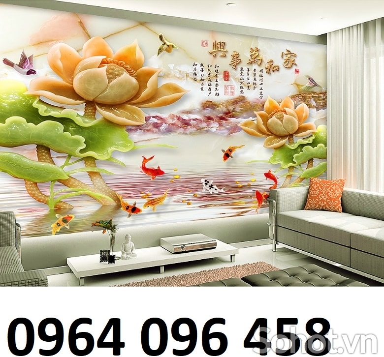 Tranh gạch 3d phong thủy phòng khách - BB43
