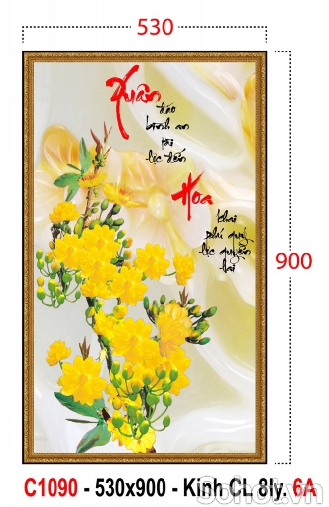 tranh gạch 3d cây mai - CBB66