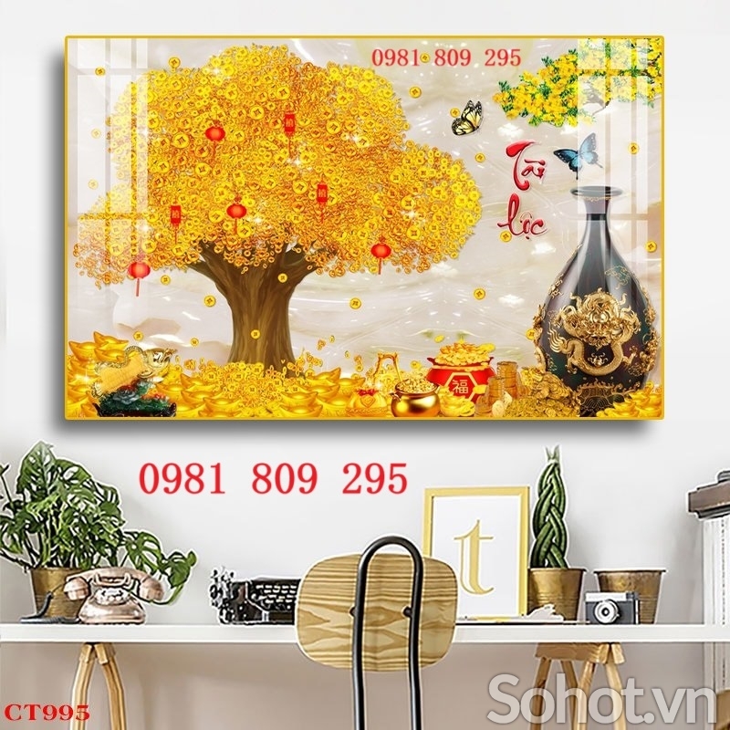 Tranh gạch , gạch cao cấp 3d kim tiên tiền HN8383