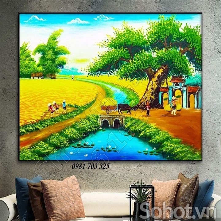 Gạch tranh đồng quê 3D trang trí