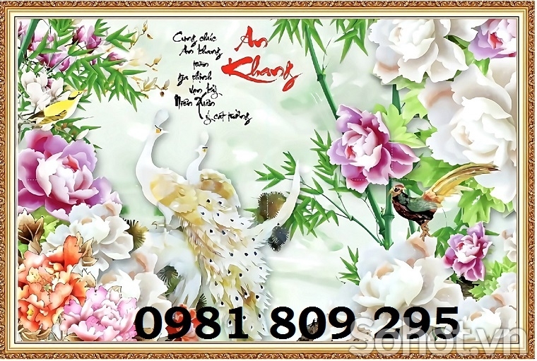 Tranh phong cảnh đồng quê - gạch 3d