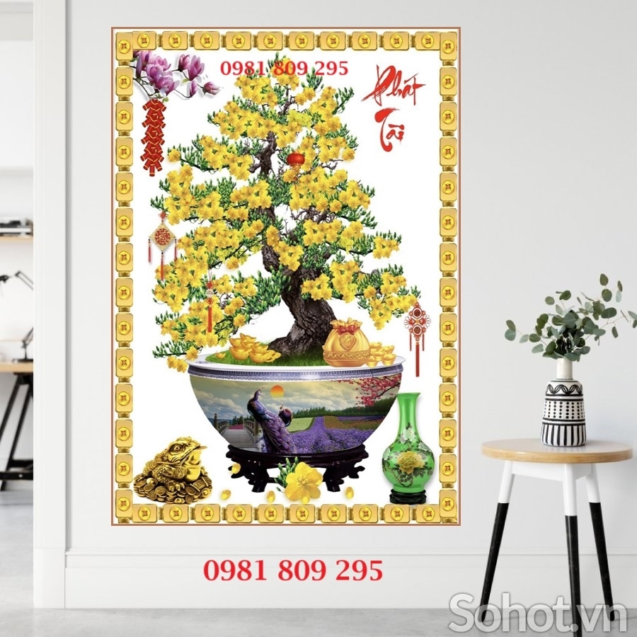 Tranh gạch , gạch trang trí hoa mai