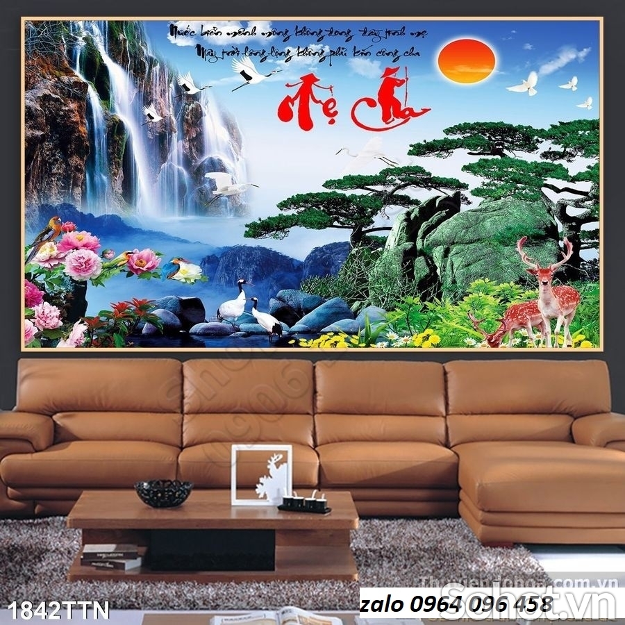 Tranh câu thơ cha mẹ - tranh gạch 3d ốp tường - 322SK