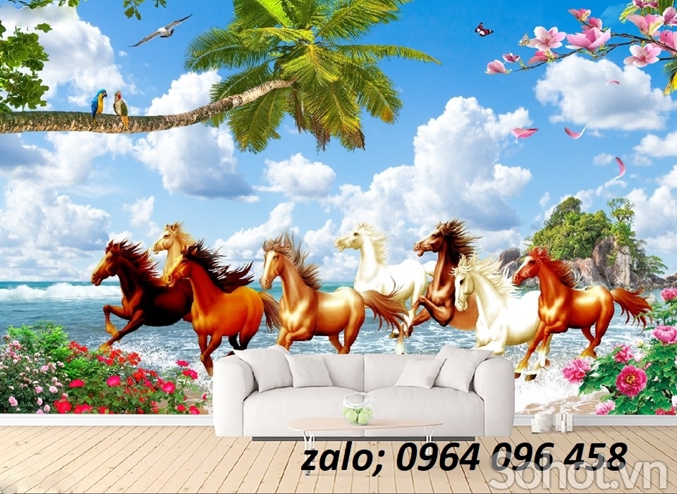 Tranh gạch 3d mã đáo thành công - BVV44