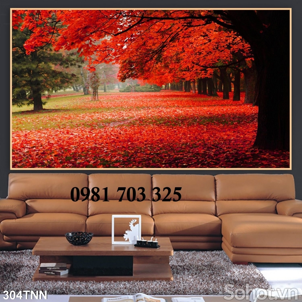 Tranh gạch mùa thu trang trí