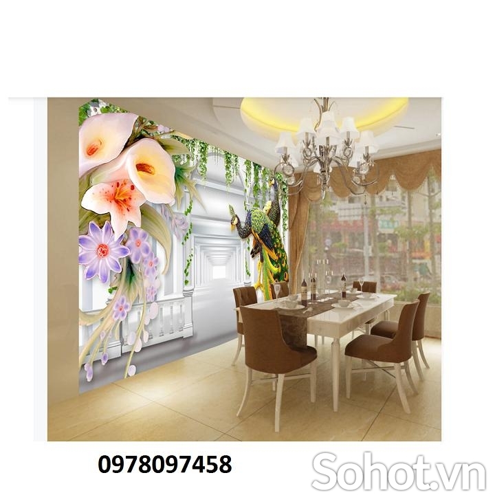 Tranh gạch - tranh chim công