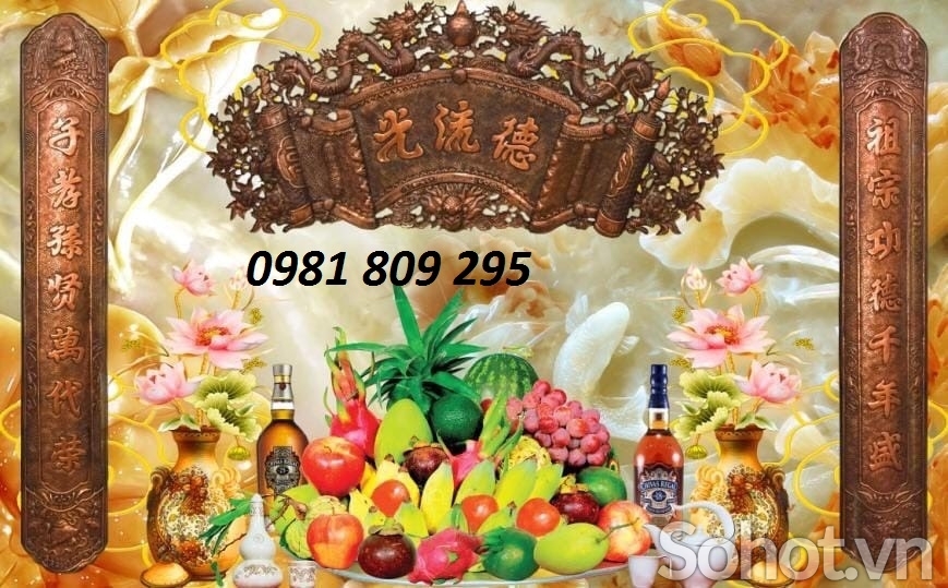 tranh gạch ốp tường 3d phòng thờ