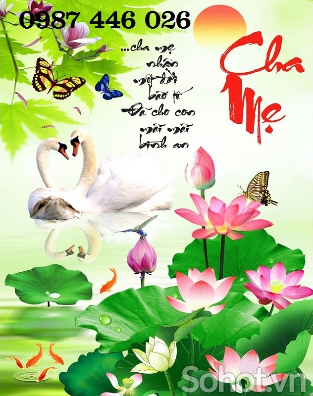 Tranh gạch men hoa sen 3d HP0284