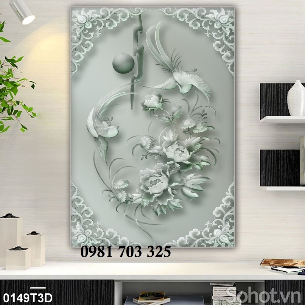 Gạch tranh hoa 3D đẹp phong thủy