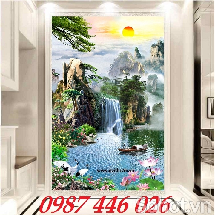 Gạch ốp tường tranh gạch men phong cảnh HP9723