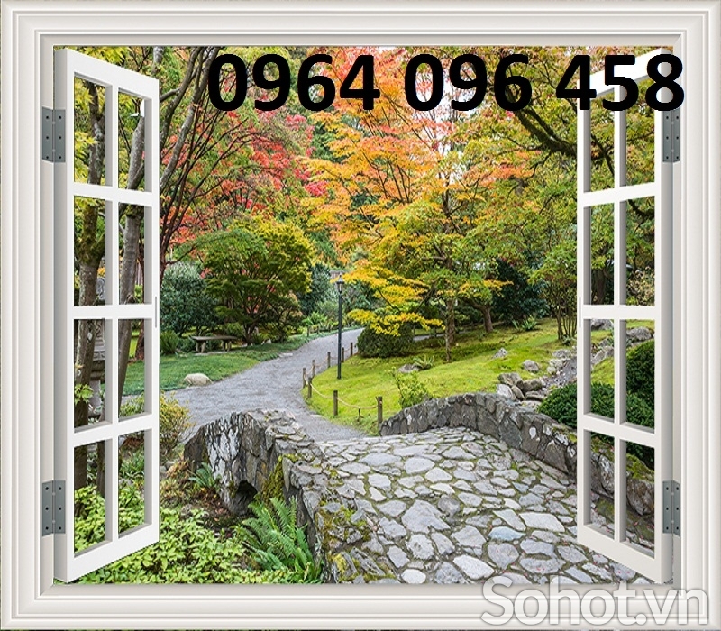 Tranh gạch 3d ốp tường cửa sổ 3d - LMN87