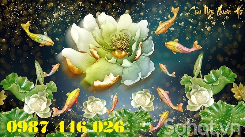 Tranh gạch men cá chép vàng P456