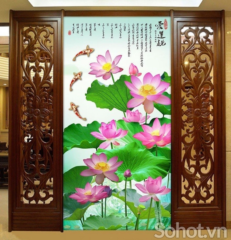 Tranh gạch đẹp khổ đứng 3d trang trí