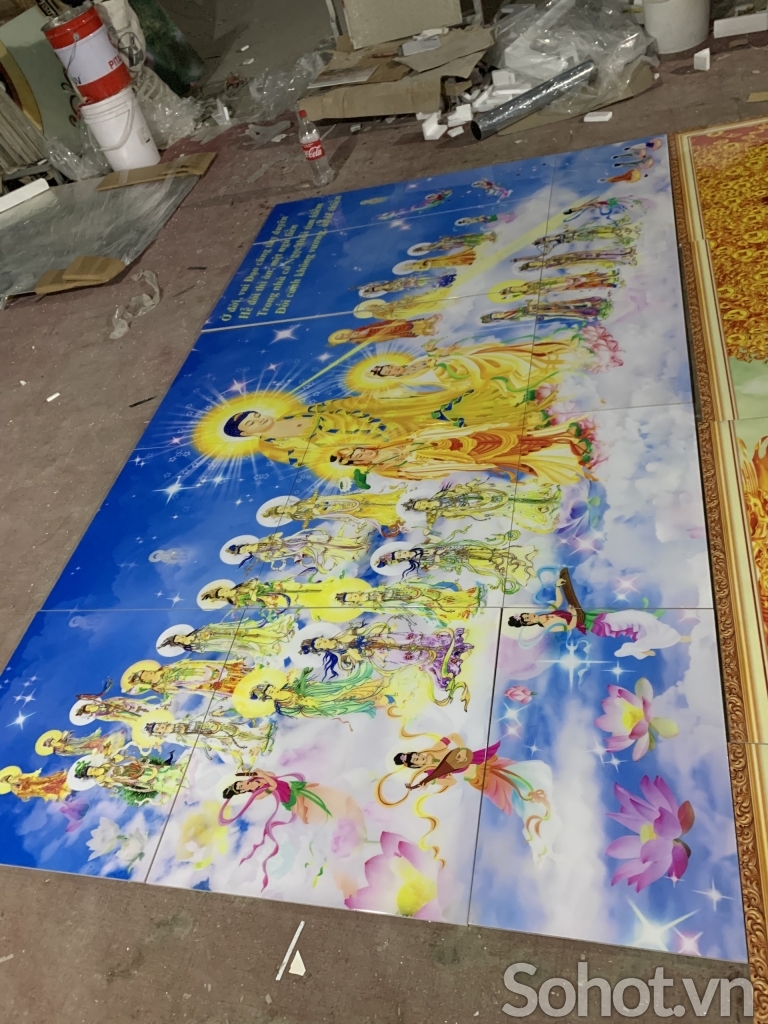 Tranh gạch 3d ốp tường phật phòng thờ - SLM29