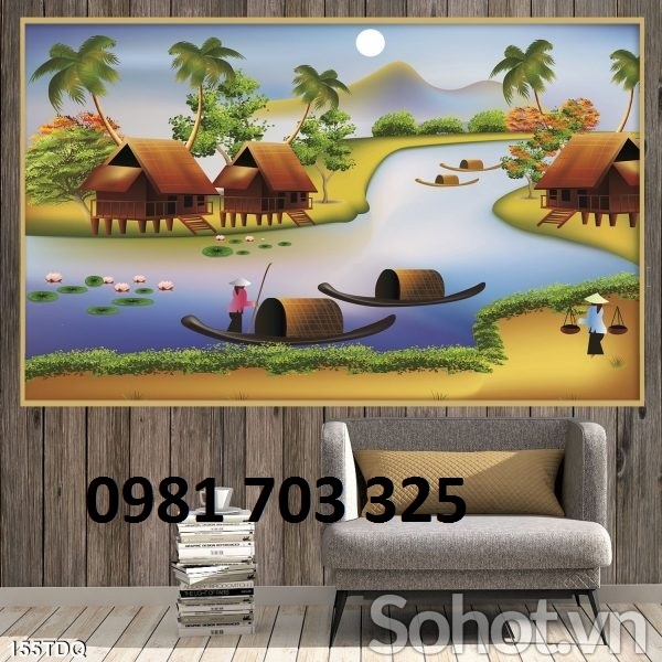 Tranh gạch men phong cảnh- tranh đồng quê