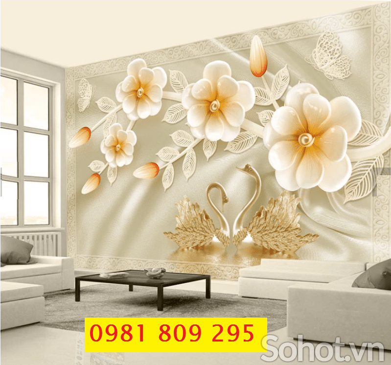 Tranh 3d hoa ốp tường , gạch tranh HP7656
