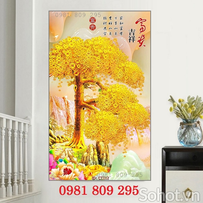 Gạch tranh 3d phong thủy kim tiền