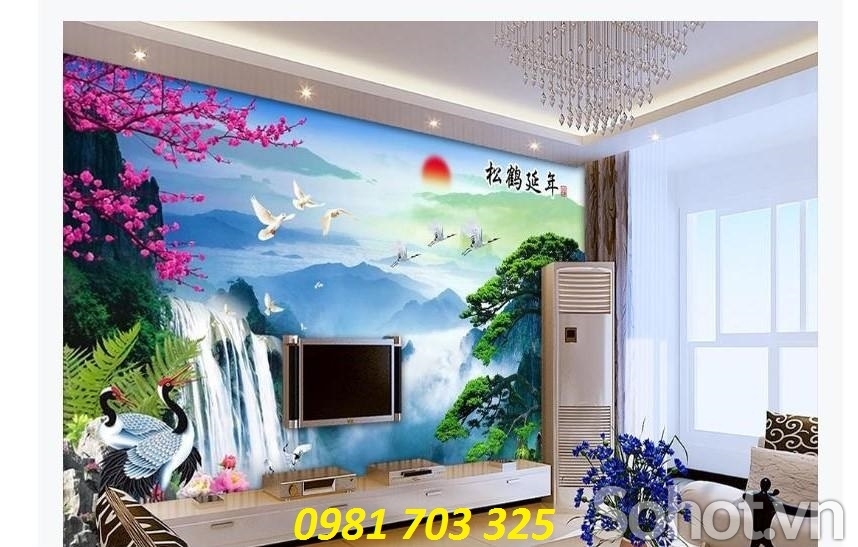 Gạch tranh 3D phong cảnh ốp tường