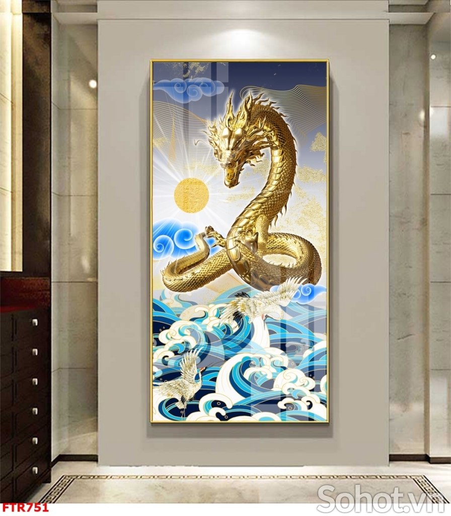 Gạch tranh đẹp rồng phượng 3D