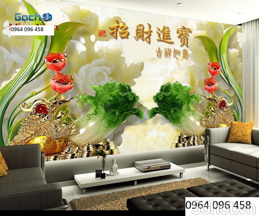 Tranh gạch 3d phong thủy phòng khách - BB43