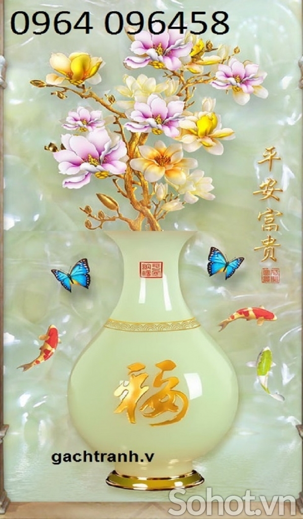Tranh gạch bình hoa 3d - KFDC43