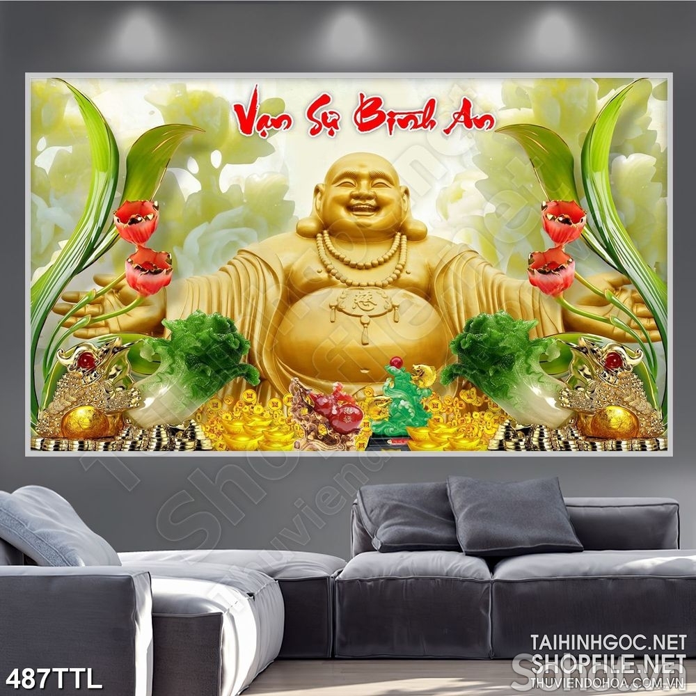 Gạch tranh 3d tài lộc sang trọng