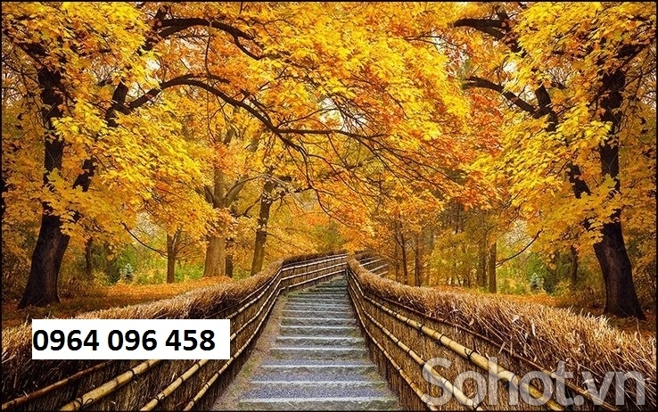 Tranh gạch 3d phong cảnh rừng cây - SKM94