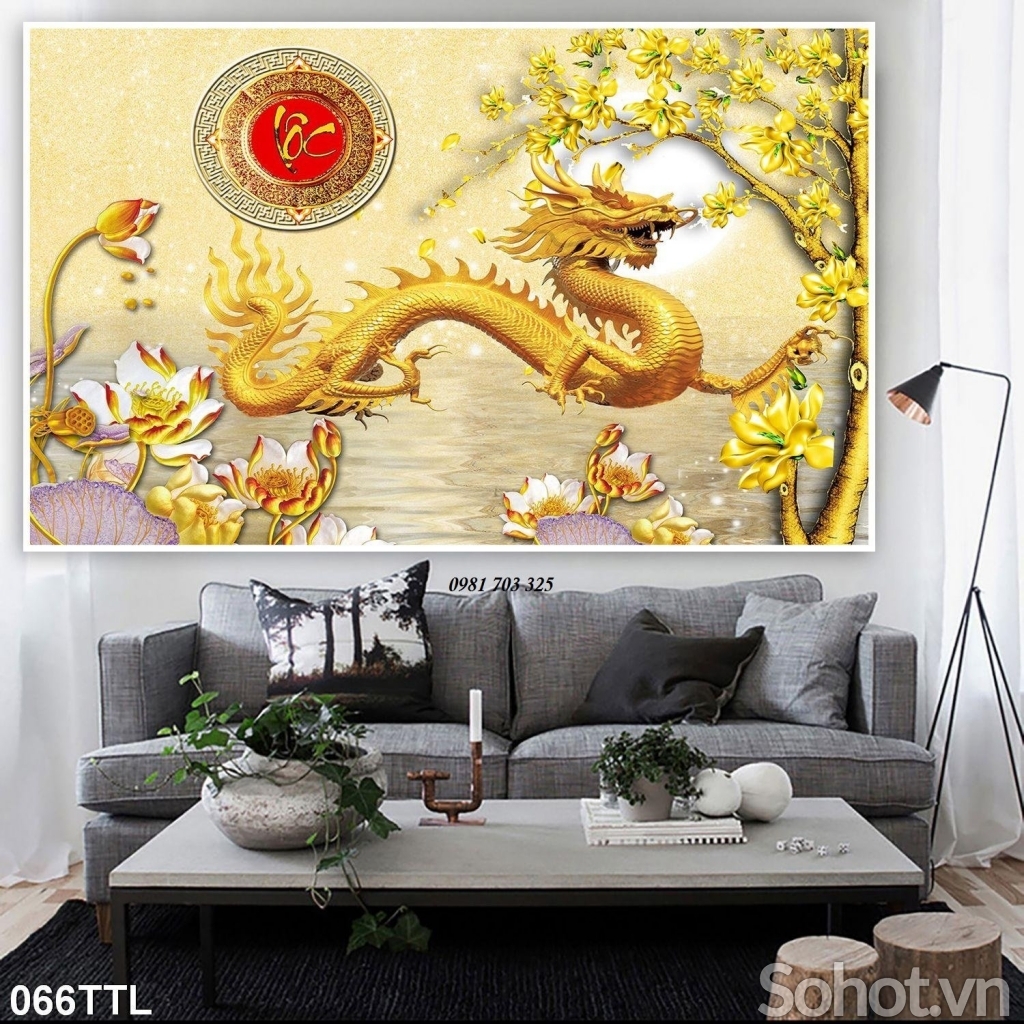Gạch men 3D, tranh rồng phong thủy tài lộc