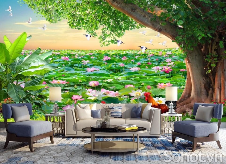 Tranh gạch 3d phong cảnh đồng quê - MXBV85