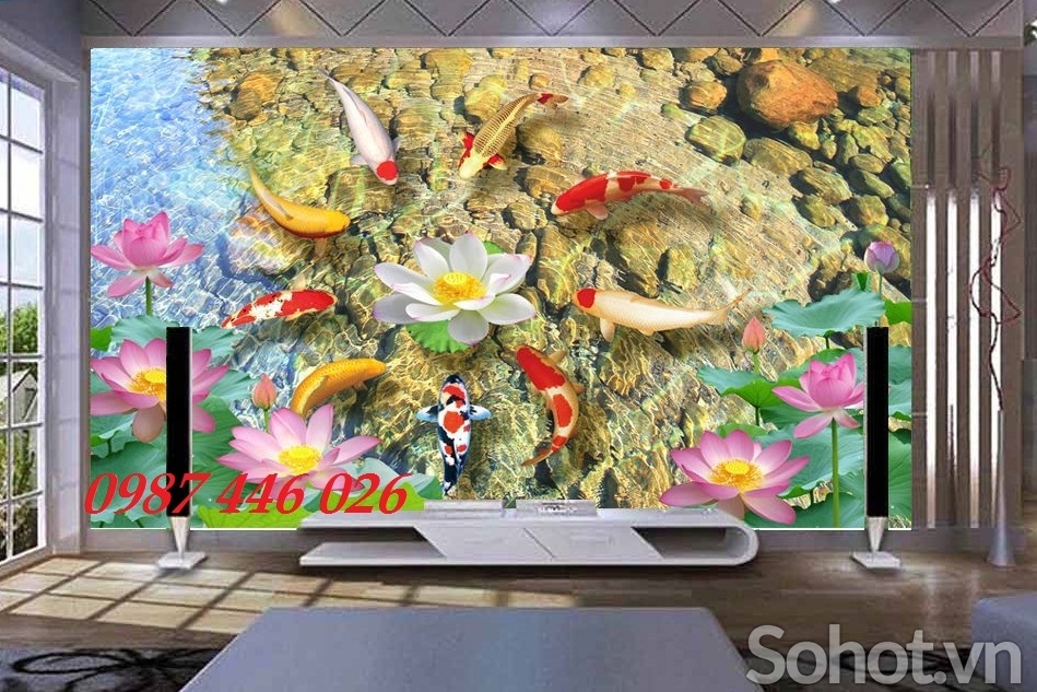 Tranh gạch men cá chép HP7233