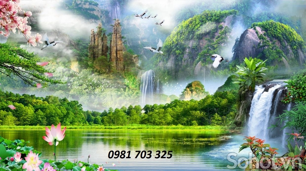 Gạch tranh sơn thủy hữu tình