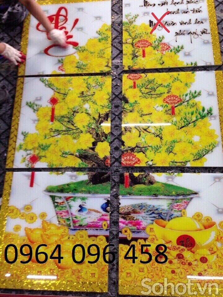 tranh gạch 3d kim tuyến - AHJ67